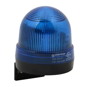 WERMA 22550067 Industrial Signal Beacon, 75mm, Blue, Flashing Strobe, IP65, Bracket Mount, 115 VAC | CV6MDV