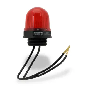 WERMA 23010055 Beacon Warning Light, Red, LED, 24VDC, 100000 hr Lamp Life, Dome, 1 7/32 Inch Height | CU9WDZ 452U35