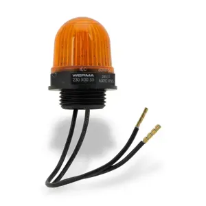 WERMA 23030055 Industrial Signal Beacon, 29mm, Yellow, Permanent, M20 x 1.5 Threaded Base Mount, 24 VDC | CV6MDZ