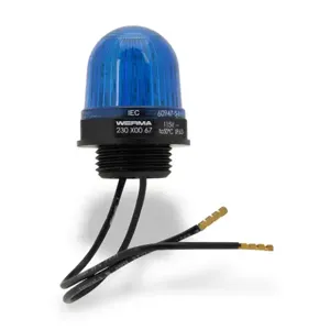 WERMA 23050067 Industrial Signal Beacon, 29mm, Blue, Permanent, M20 x 1.5 Threaded Base Mount, 115 VAC | CV6MEE