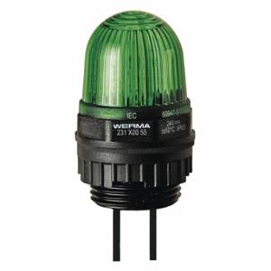 WERMA 23120055 Beacon Warning Light, Green, LED, 24VDC, 100000 hr Lamp Life, Dome, 1 7/32 Inch Height | CU9WDR 452U15