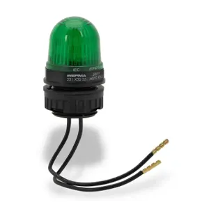 WERMA 23120055 Beacon Warning Light, Green, LED, 24VDC, 100000 hr Lamp Life, Dome, 1 7/32 Inch Height | CU9WDR 452U15