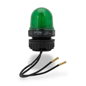 WERMA 23120067 Industrial Signal Beacon, 29mm, Green, Permanent, 22.5mm Panel Mount, 115 VAC | CV6MEG