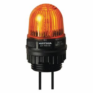 WERMA 23130055 Beacon Warning Light, Yellow, LED, 24VDC, 100000 hr Lamp Life, Dome, 1 7/32 Inch Height | CU9WEF 452U16