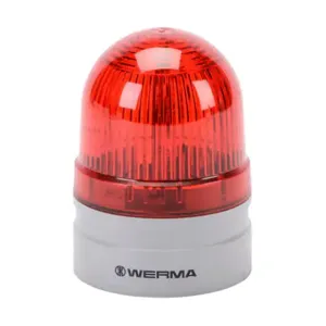 WERMA 26011060 LED Industrial Signal Beacon, 62mm, Red, Permanent Or Blinking, IP66, Modular Mount | CV6MEN