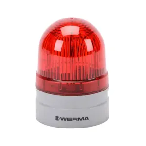 WERMA 26011074 LED Industrial Signal Beacon, 62mm, Red, Permanent Or Blinking, IP66, Modular Mount | CV6MEP