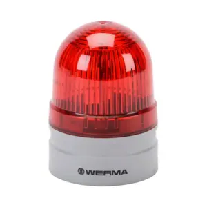 WERMA 26012074 LED Industrial Signal Beacon, 62mm, Red, Double Flash Or Evs Flashing, IP66 | CV6MET