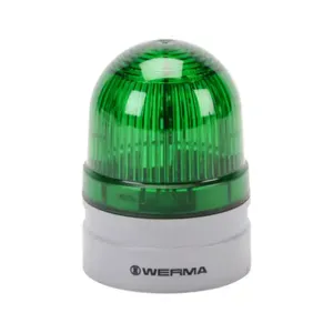 WERMA 26021074 LED Industrial Signal Beacon, 62mm, Green, Permanent Or Blinking, IP66, Modular Mount | CV6MEW