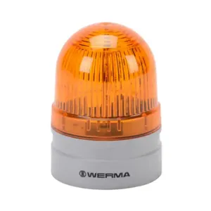 WERMA 26031060 LED Industrial Signal Beacon, 62mm, Yellow, Permanent Or Blinking, IP66, Modular Mount | CV6MFB