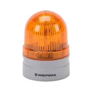 WERMA 26031074 LED Industrial Signal Beacon, 62mm, Yellow, Permanent Or Blinking, IP66, Modular Mount | CV6MFC