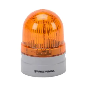 WERMA 26032060 LED Industrial Signal Beacon, 62mm, Yellow, Double Flash Or Evs Flashing, IP66 | CV6MFE