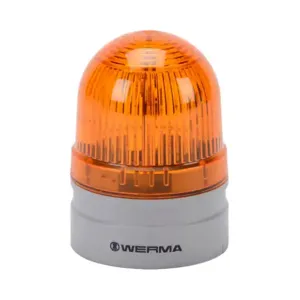 WERMA 26032074 LED Industrial Signal Beacon, 62mm, Yellow, Double Flash Or Evs Flashing, IP66 | CV6MFF