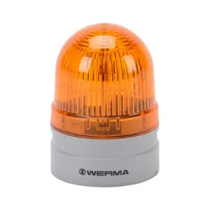 WERMA 26032075 LED Industrial Signal Beacon, 62mm, Yellow, Double Flash Or Evs Flashing, IP66 | CV6MFG