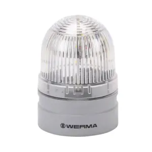 WERMA 26041060 LED Industrial Signal Beacon, 62mm, Clear/White, Permanent Or Blinking, IP66 | CV6MFH