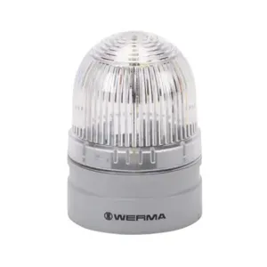 WERMA 26042074 LED Industrial Signal Beacon, 62mm, Clear/White, Double Flash Or Evs Flashing, IP66 | CV6MFM