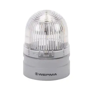 WERMA 26042075 LED Industrial Signal Beacon, 62mm, Clear/White, Double Flash Or Evs Flashing, IP66 | CV6MFN