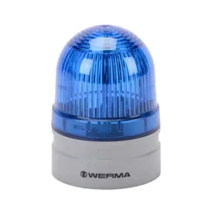 WERMA 26051060 LED Industrial Signal Beacon, 62mm, Blue, Permanent Or Blinking, IP66, Modular Mount | CV6MFQ