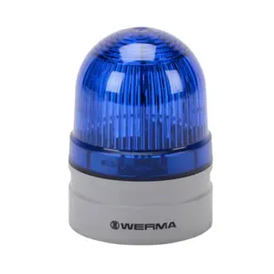 WERMA 26052060 LED Industrial Signal Beacon, 62mm, Blue, Double Flash Or Evs Flashing, IP66 | CV6MFU