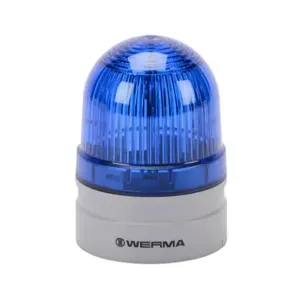 WERMA 26052074 LED Industrial Signal Beacon, 62mm, Blue, Double Flash Or Evs Flashing, IP66 | CV6MFV