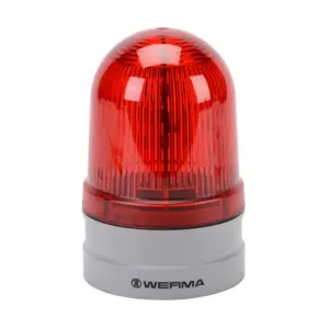 WERMA 26111070 LED Industrial Signal Beacon, 85mm, Red, Permanent Or Blinking, IP66, Modular Mount | CV6MFY