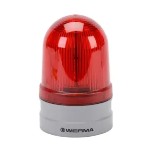 WERMA 26114070 LED Industrial Signal Beacon, 85mm, Red, Rotating, IP66, Modular Mount, 12/24 VAC/VDC | CV6MGC