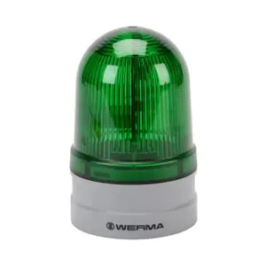 WERMA 26121060 LED Industrial Signal Beacon, 85mm, Green, Permanent Or Blinking, IP66, Modular Mount | CV6MGD