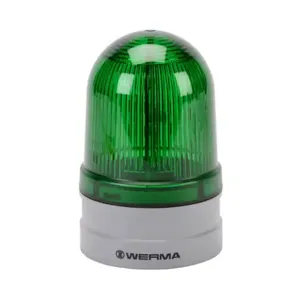 WERMA 26121070 LED Industrial Signal Beacon, 85mm, Green, Permanent Or Blinking, IP66, Modular Mount | CV6MGE