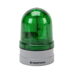 WERMA 26122070 LED Industrial Signal Beacon, 85mm, Green, Double Flash Or Evs Flashing, IP66 | CV6MGG