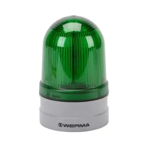 WERMA 26124060 LED Industrial Signal Beacon, 85mm, Green, Rotating, IP66, Modular Mount, 115-230 VAC | CV6MGH