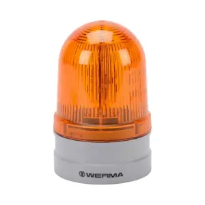 WERMA 26131070 LED Industrial Signal Beacon, 85mm, Yellow, Permanent Or Blinking, IP66, Modular Mount | CV6MGL