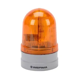 WERMA 26132070 LED Industrial Signal Beacon, 85mm, Yellow, Double Flash Or Evs Flashing, IP66 | CV6MGN