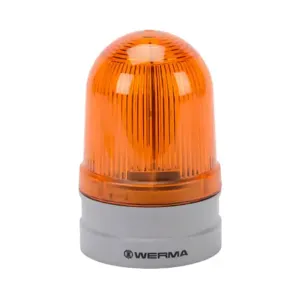 WERMA 26134060 LED Industrial Signal Beacon, 85mm, Yellow, Rotating, IP66, Modular Mount, 115-230 VAC | CV6MGP