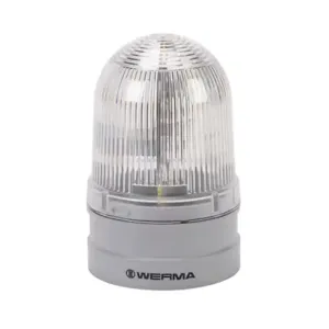 WERMA 26141060 LED Industrial Signal Beacon, 85mm, Clear/White, Permanent Or Blinking, IP66 | CV6MGR