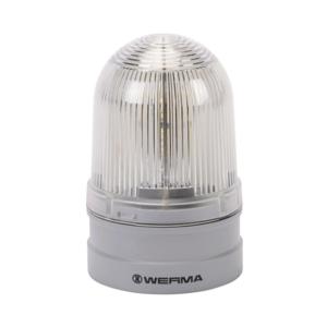 WERMA 26144060 LED Industrial Signal Beacon, 85mm, Clear/White, Rotating, IP66, Modular Mount | CV6MGY
