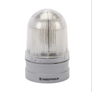 WERMA 26144070 LED Industrial Signal Beacon, 85mm, Clear/White, Rotating, IP66, Modular Mount | CV6MGZ