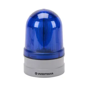 WERMA 26154070 LED Industrial Signal Beacon, 85mm, Blue, Rotating, IP66, Modular Mount, 12/24 VAC/VDC | CV6MHF