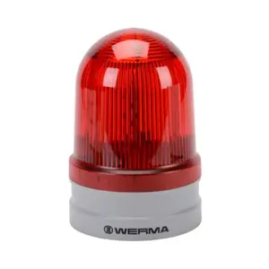 WERMA 26212060 LED Industrial Signal Beacon, 120mm, Red, Double Flash Or Evs Flashing, IP66 | CV6MHJ