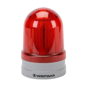 WERMA 26214060 LED Industrial Signal Beacon, 120mm, Red, Rotating, IP66, Modular Mount, 115-230 VAC | CV6MHL