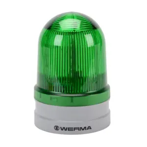 WERMA 26221060 LED Industrial Signal Beacon, 120mm, Green, Permanent Or Blinking, IP66, Modular Mount | CV6MHN