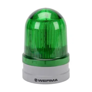 WERMA 26222060 LED Industrial Signal Beacon, 120mm, Green, Double Flash Or Evs Flashing, IP66 | CV6MHQ