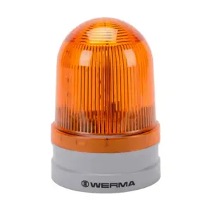 WERMA 26231060 LED Industrial Signal Beacon, 120mm, Yellow, Permanent Or Blinking, IP66, Modular Mount | CV6MHV