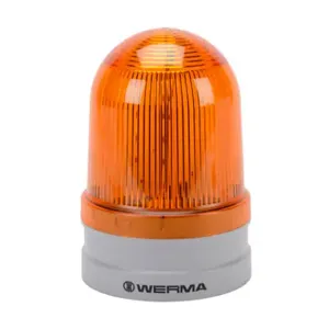 WERMA 26234070 LED Industrial Signal Beacon, 120mm, Yellow, Rotating, IP66, Modular Mount, 12/24 VAC/VDC | CV6MJA