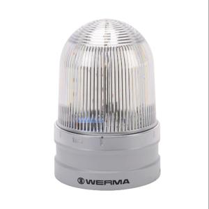 WERMA 26241060 LED Industrial Signal Beacon, 120mm, Clear/White, Permanent Or Blinking, IP66 | CV6MJB