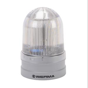 WERMA 26241070 LED Industrial Signal Beacon, 120mm, Clear/White, Permanent Or Blinking, IP66 | CV6MJC