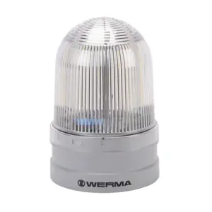 WERMA 26241070 LED Industrial Signal Beacon, 120mm, Clear/White, Permanent Or Blinking, IP66 | CV6MJC