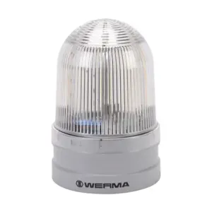 WERMA 26242060 LED Industrial Signal Beacon, 120mm, Clear/White, Double Flash Or Evs Flashing, IP66 | CV6MJD