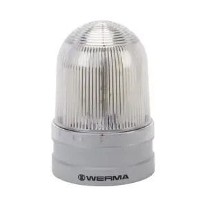 WERMA 26244060 LED Industrial Signal Beacon, 120mm, Clear/White, Rotating, IP66, Modular Mount | CV6MJF