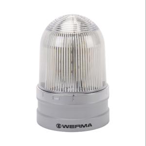 WERMA 26244070 LED Industrial Signal Beacon, 120mm, Clear/White, Rotating, IP66, Modular Mount | CV6MJG