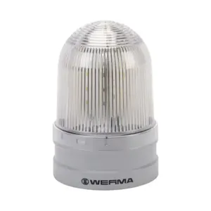 WERMA 26244070 LED Industrial Signal Beacon, 120mm, Clear/White, Rotating, IP66, Modular Mount | CV6MJG