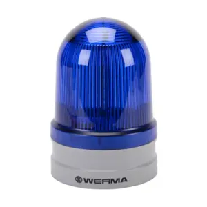 WERMA 26252070 LED Industrial Signal Beacon, 120mm, Blue, Double Flash Or Evs Flashing, IP66 | CV6MJL